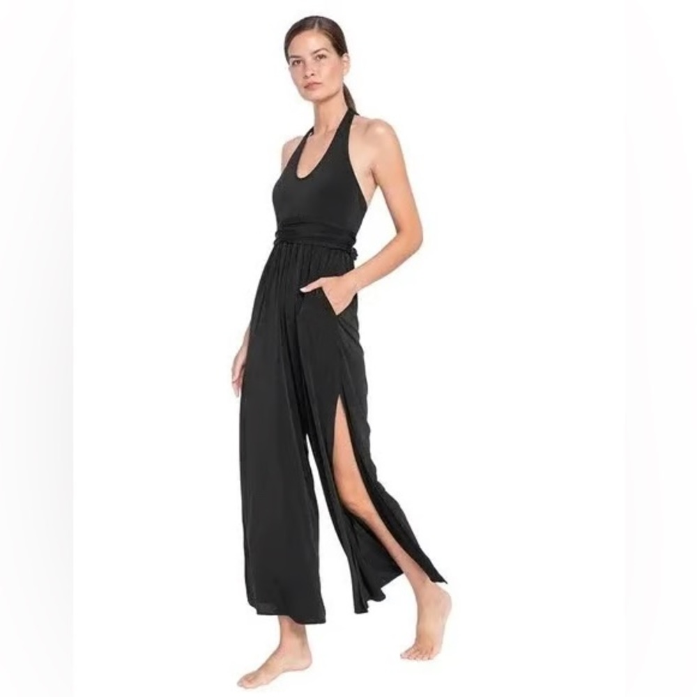 ROBIN PICCONE AVA HALTER SIDE SLIT JUMPSUIT COVERUP 💖NWT💖